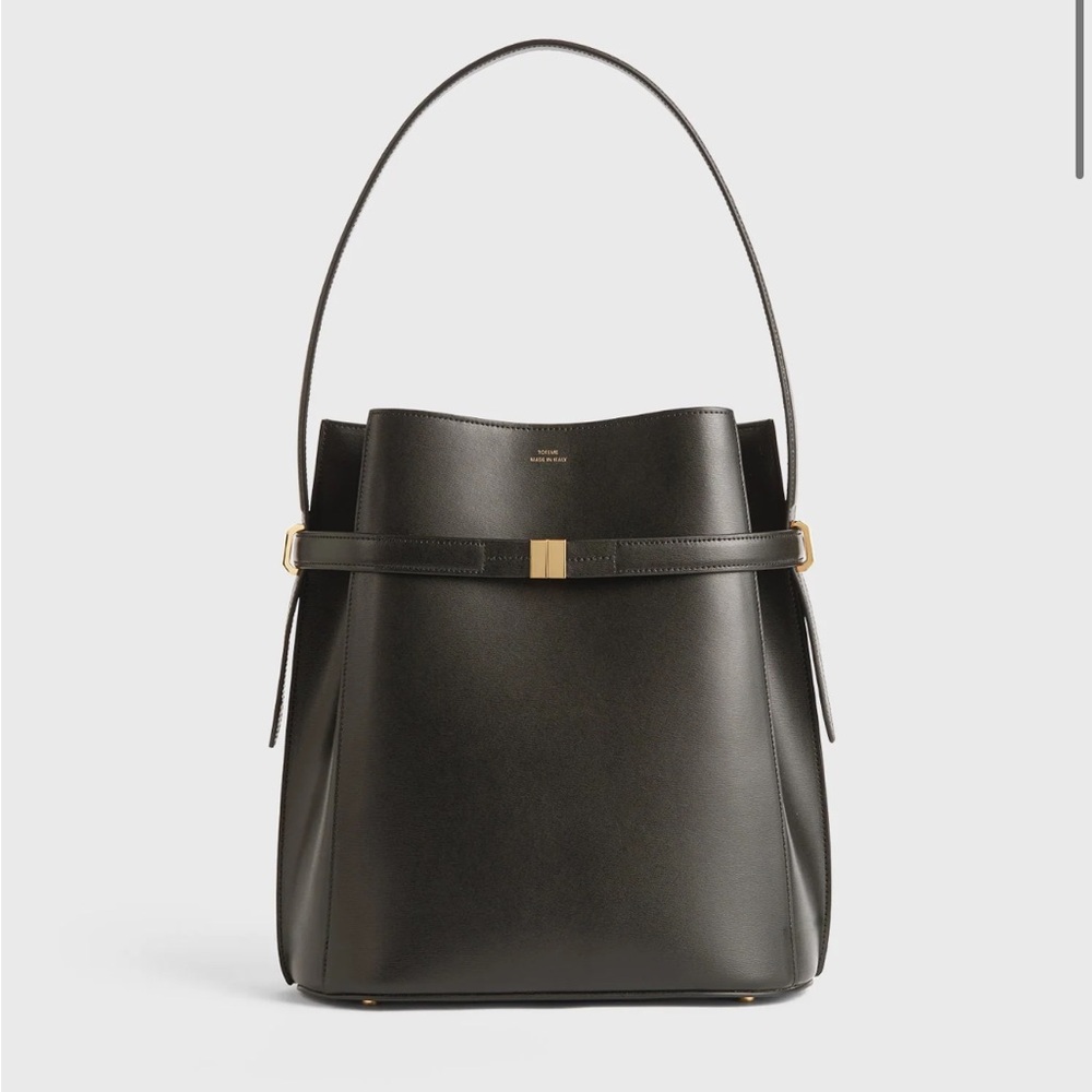 Toteme Leather Belted Bucket Bag